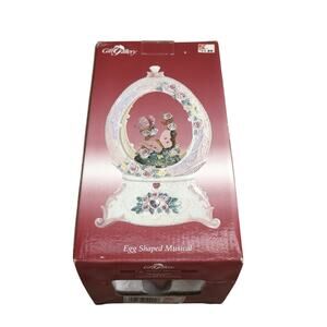 Vintage Gift Gallery Pink Butterfly Egg Shaped Music Box Cottagecore Coquette